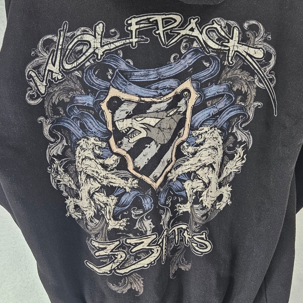 Jon Lauren Wolfpack 331 TRS‎ Graphic Hoodie Sweatshirt Black Men's Large - Picture 8 of 10